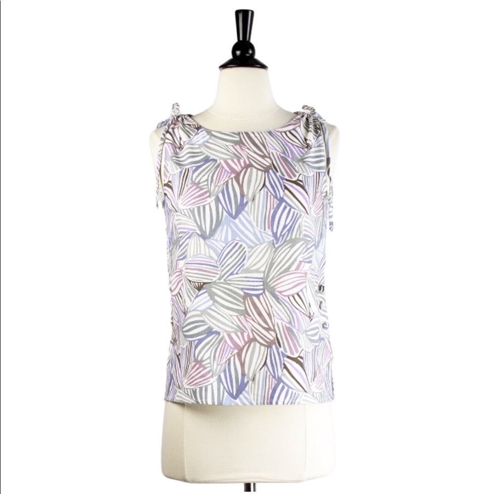 Linen cotton floral nature print tank top